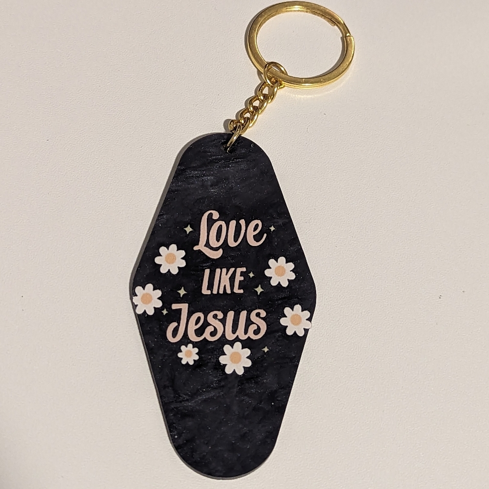 Love Like Jesus Acrylic Motel Keychain New!